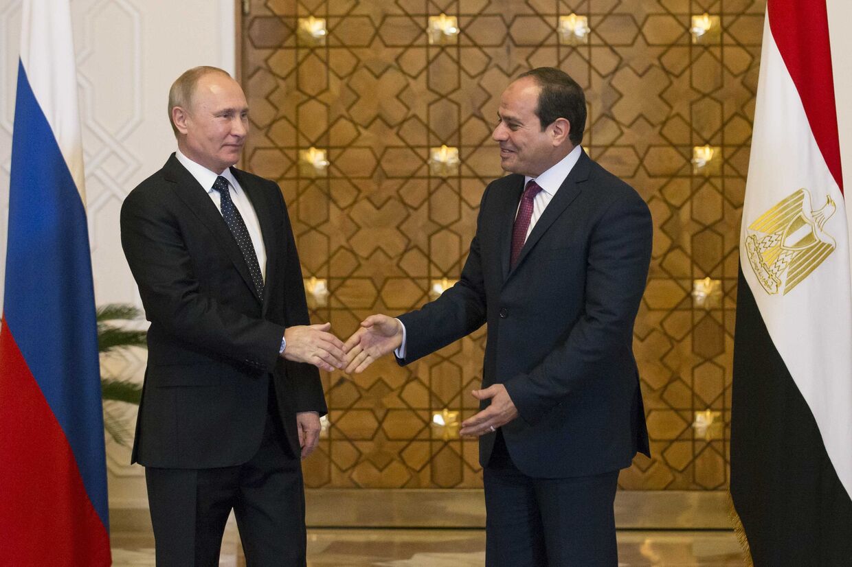 Президент РФ Владимир Путин и президент Арабской Республики Египет Абдельфаттах Сиси