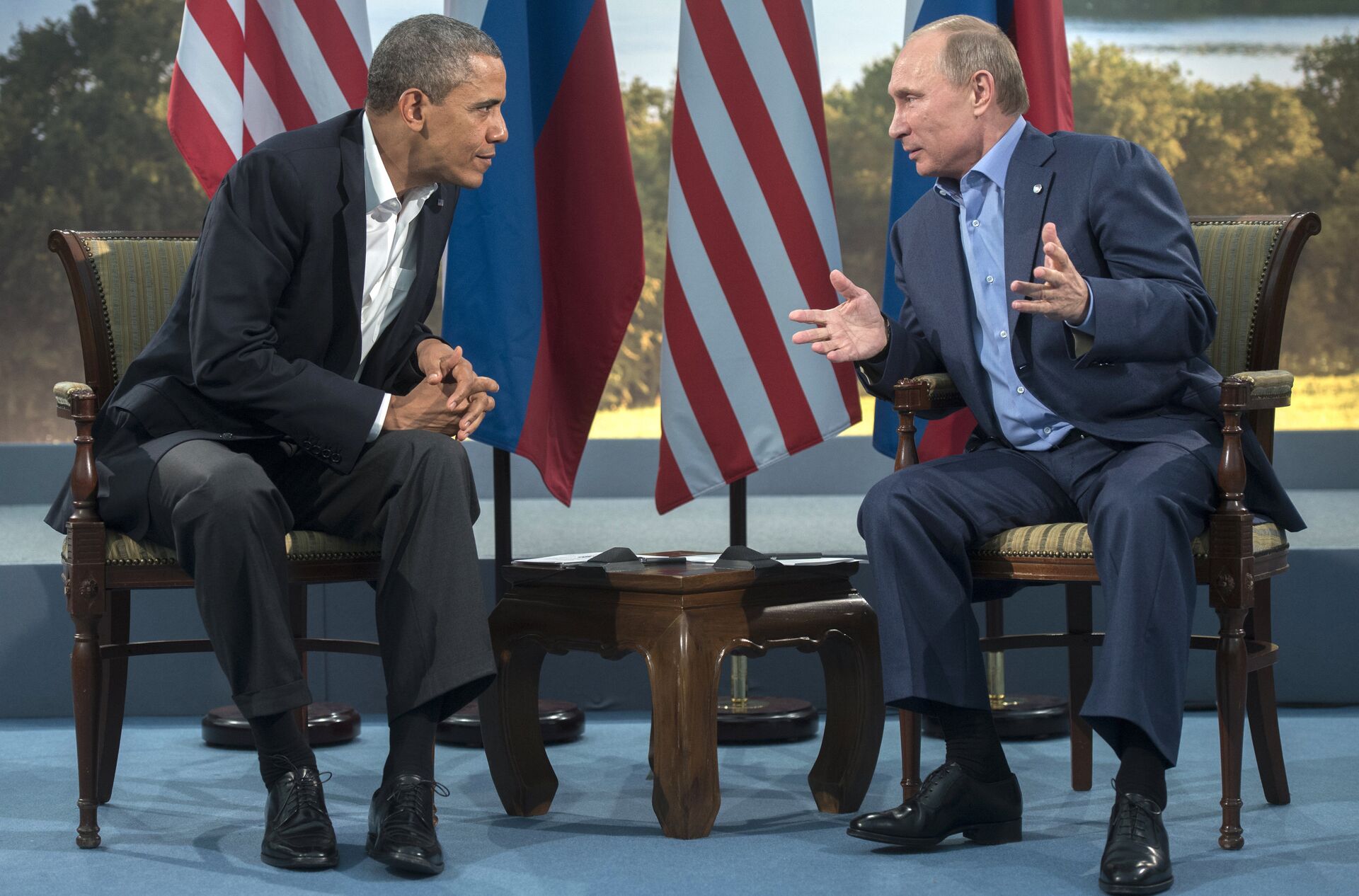 В.Путин встретился с Б.Обамой в рамках саммита G8 - ИноСМИ, 1920, 16.11.2020