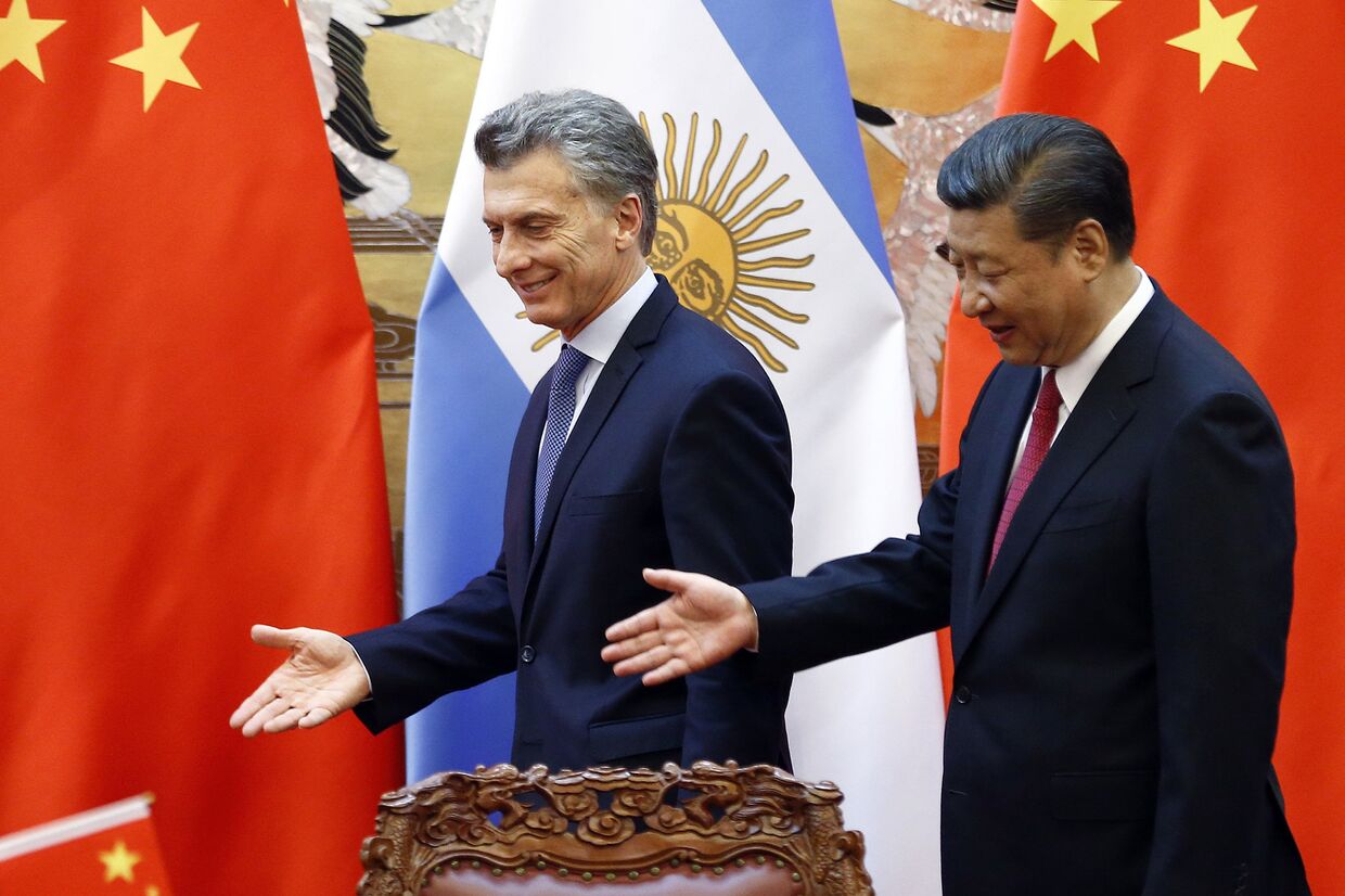 Председатель КНР Си Цзиньпин и президент Аргентины Маурисио Макри