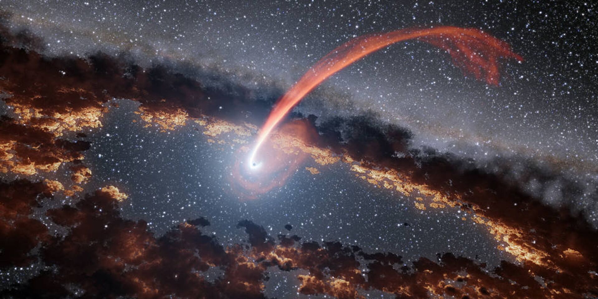 Рисунок звезды, которая поглощена сверхмассивной черной дырой - ИноСМИ, 1920, 31.01.2022