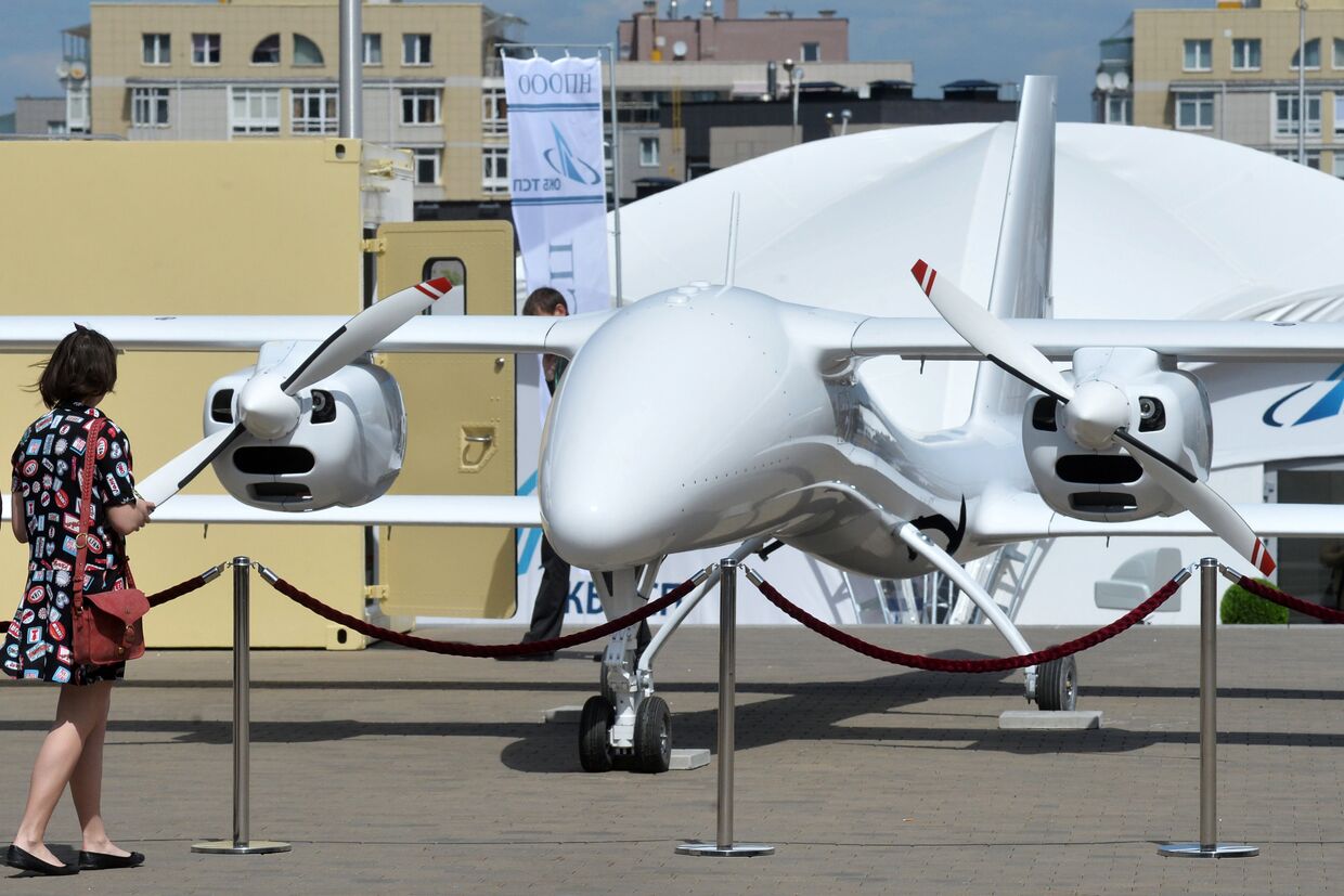 Беспилотный летательный аппарат на 8-й Международной выставке вооружения и военной техники Milex-2017 в Минске