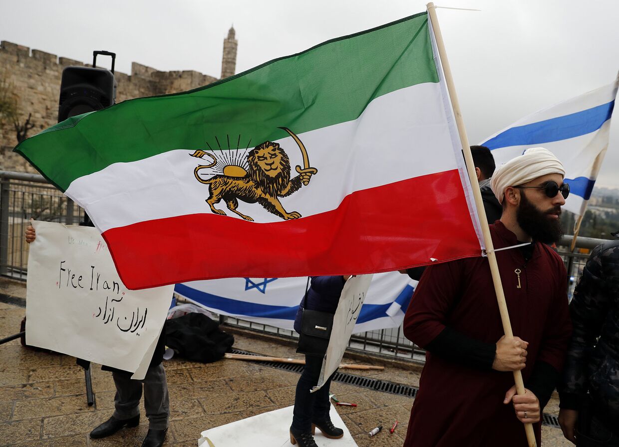 Акция протеста в Иерусалиме в поддержку иранских протестов