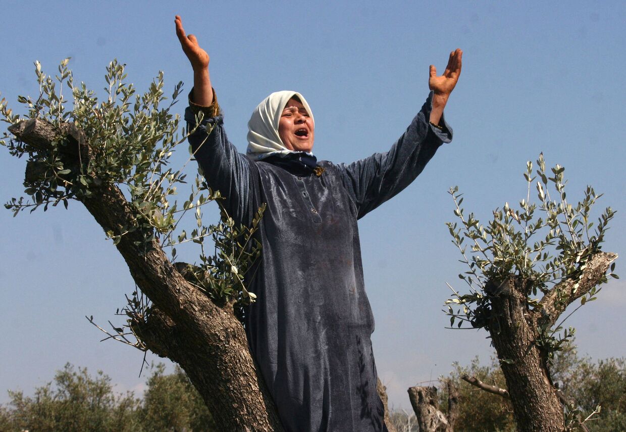 Палестинская женщина, чья земля была конфискована Израилем