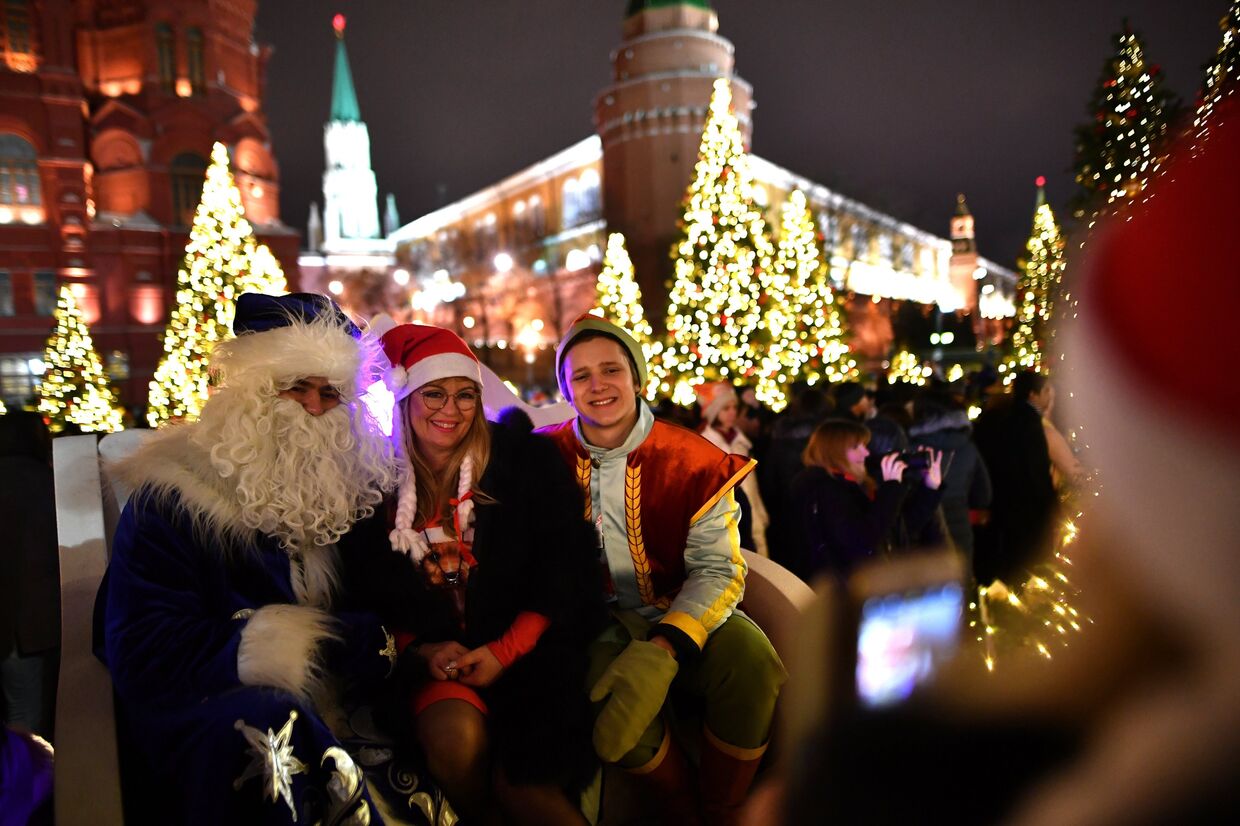 Во время празднования Нового года в Москве