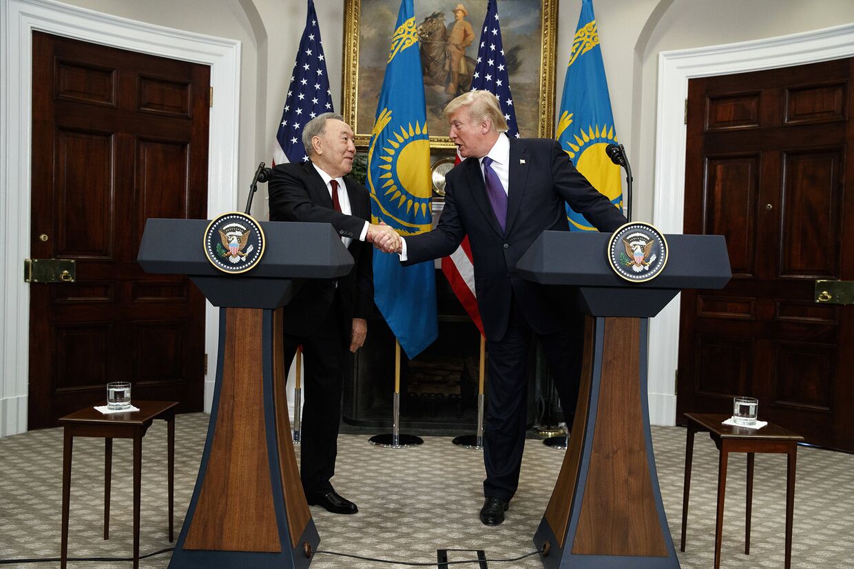 Президент США Дональд Трамп и президент Казахстана Нурсултан Назарбаев