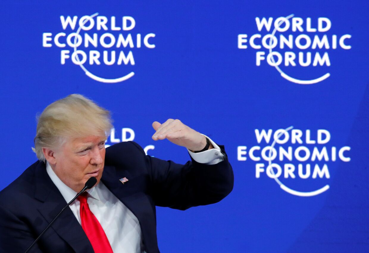 Президент США Дональд Трамп во время экономического форума в Давосе