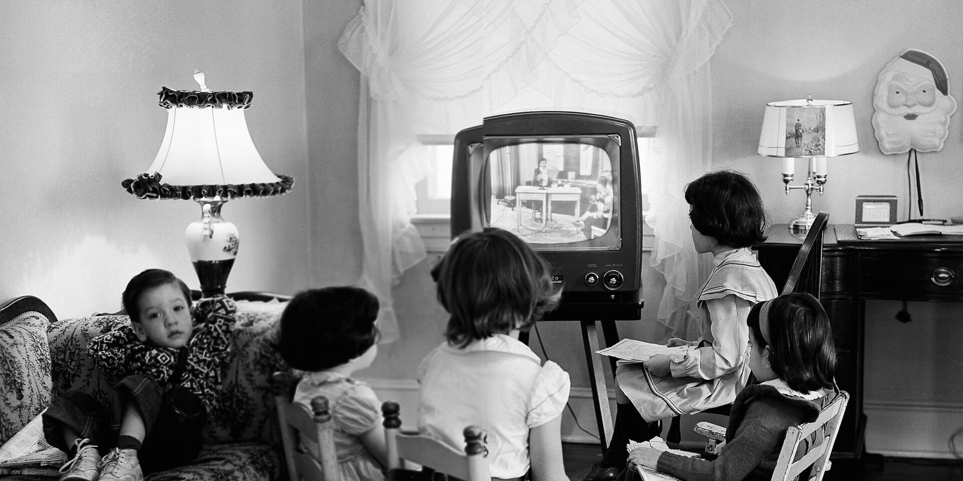 Дети смотрят телевизор в Балтиморе, 1953 год - ИноСМИ, 1920, 08.01.2024