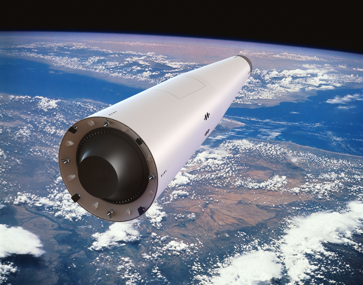 Одноступенчатая многоразовая ракета-носитель Корона в орбитальном полете (иллюстрация)