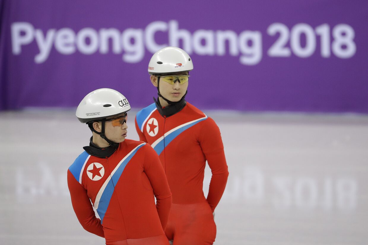 Спортсмены из Северной Кореи во время тренировки