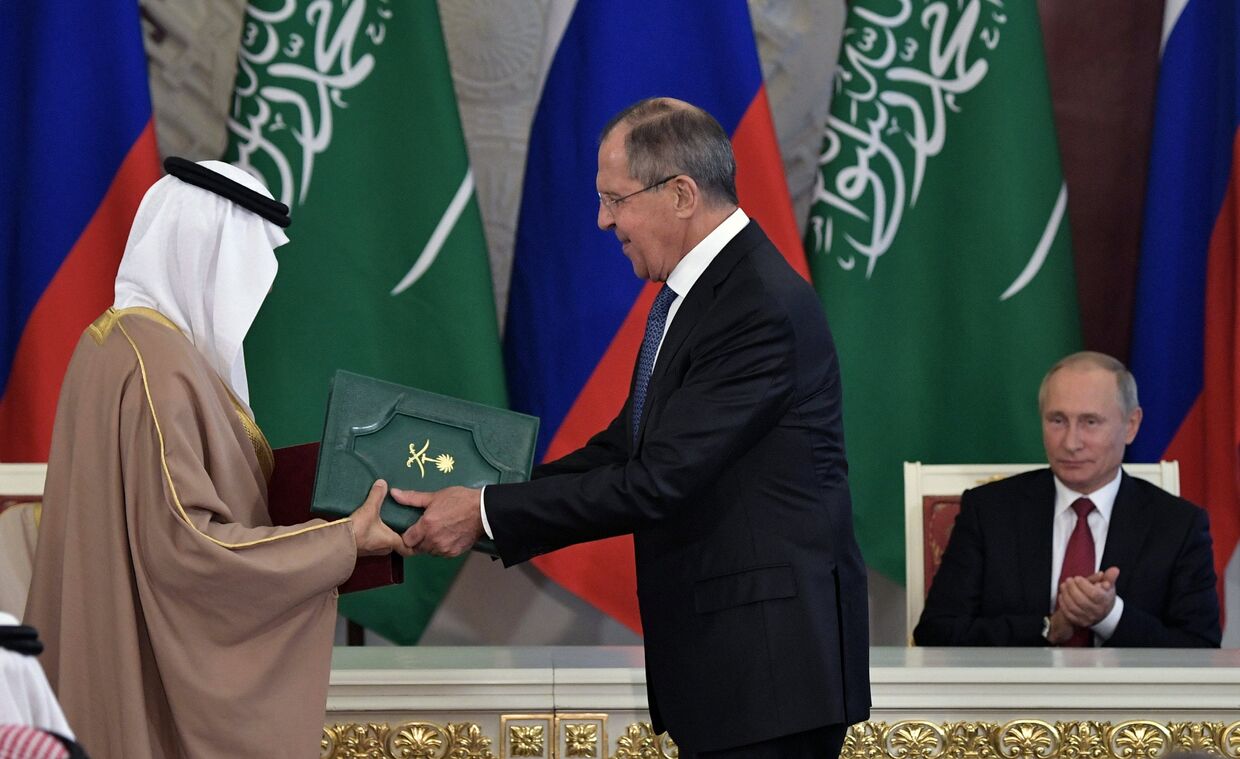 Переговоры президента РФ Владимира Путина с королем Саудовской Аравии Сальманом Аль-Саудом. 5 декабря 2017