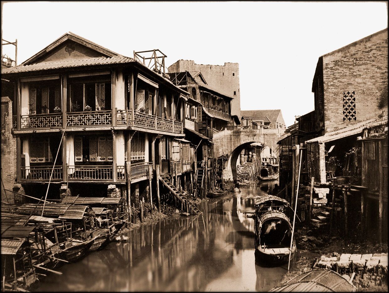 Китайский город Гуанчжоу в 1880 году