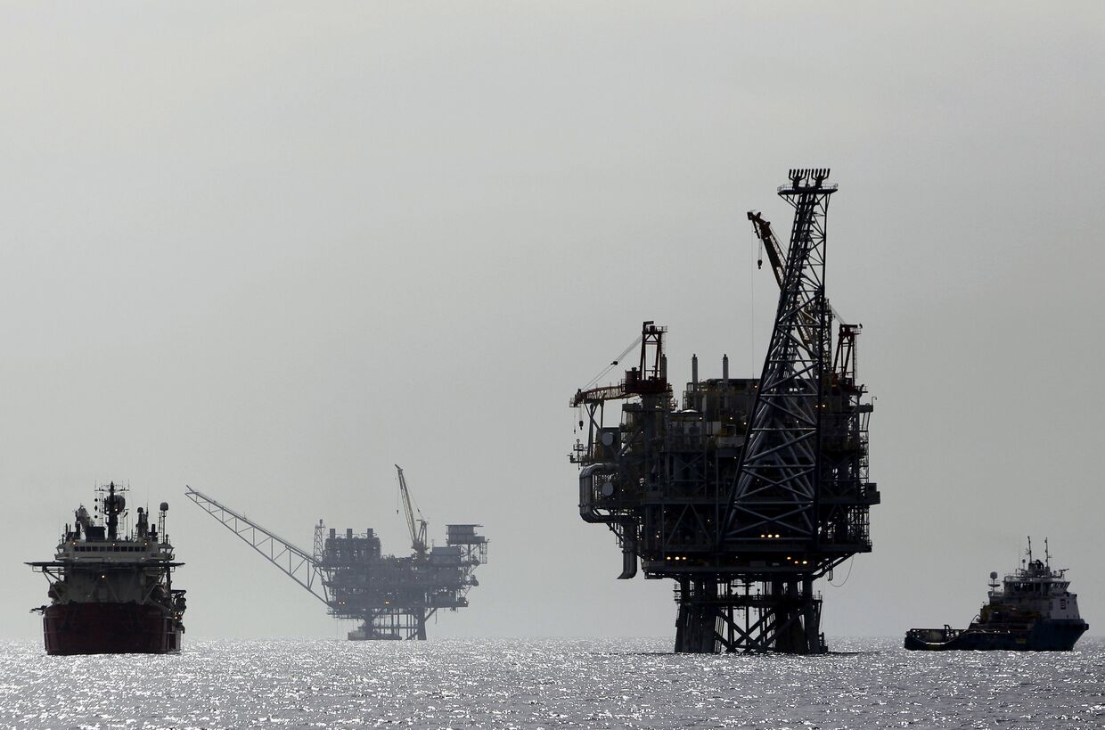 Израильская газовая платформа в Средиземном море