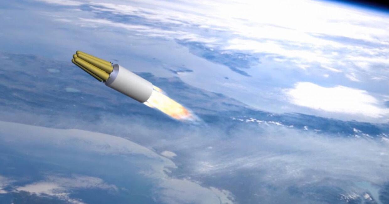 Демонстрация принципа действия ракетного комплекса стратегического назначения Сармат во время послания президента РФ Владимира Путина Федеральному собранию Демонстрация принципа действия ракетного комплекса стратегического назначения Сармат во время послания президента РФ Владимира Путина Федеральному собранию