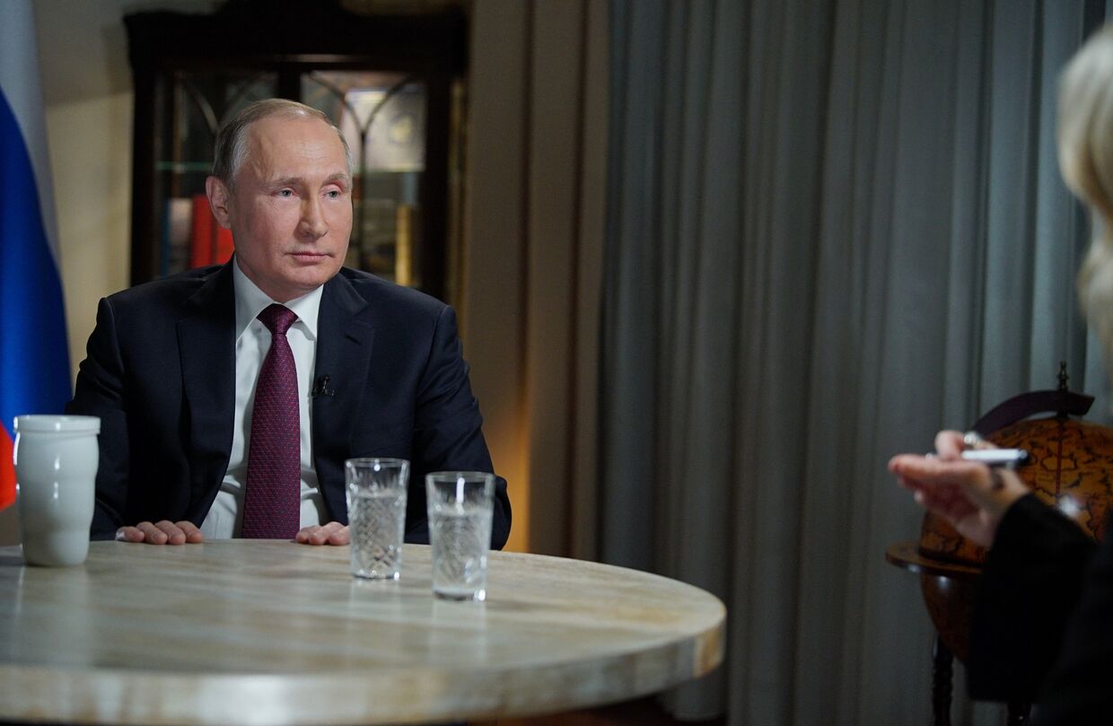 Президент РФ Владимир Путин дает интервью журналисту американского телеканала NBC Мегин Келли в Калининграде. 2 марта 2018