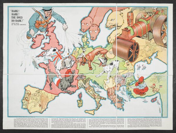 Европа на английской карте 1914 года