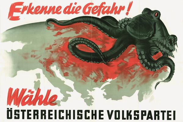 Осьминог на немецком плакате начала холодной войны
