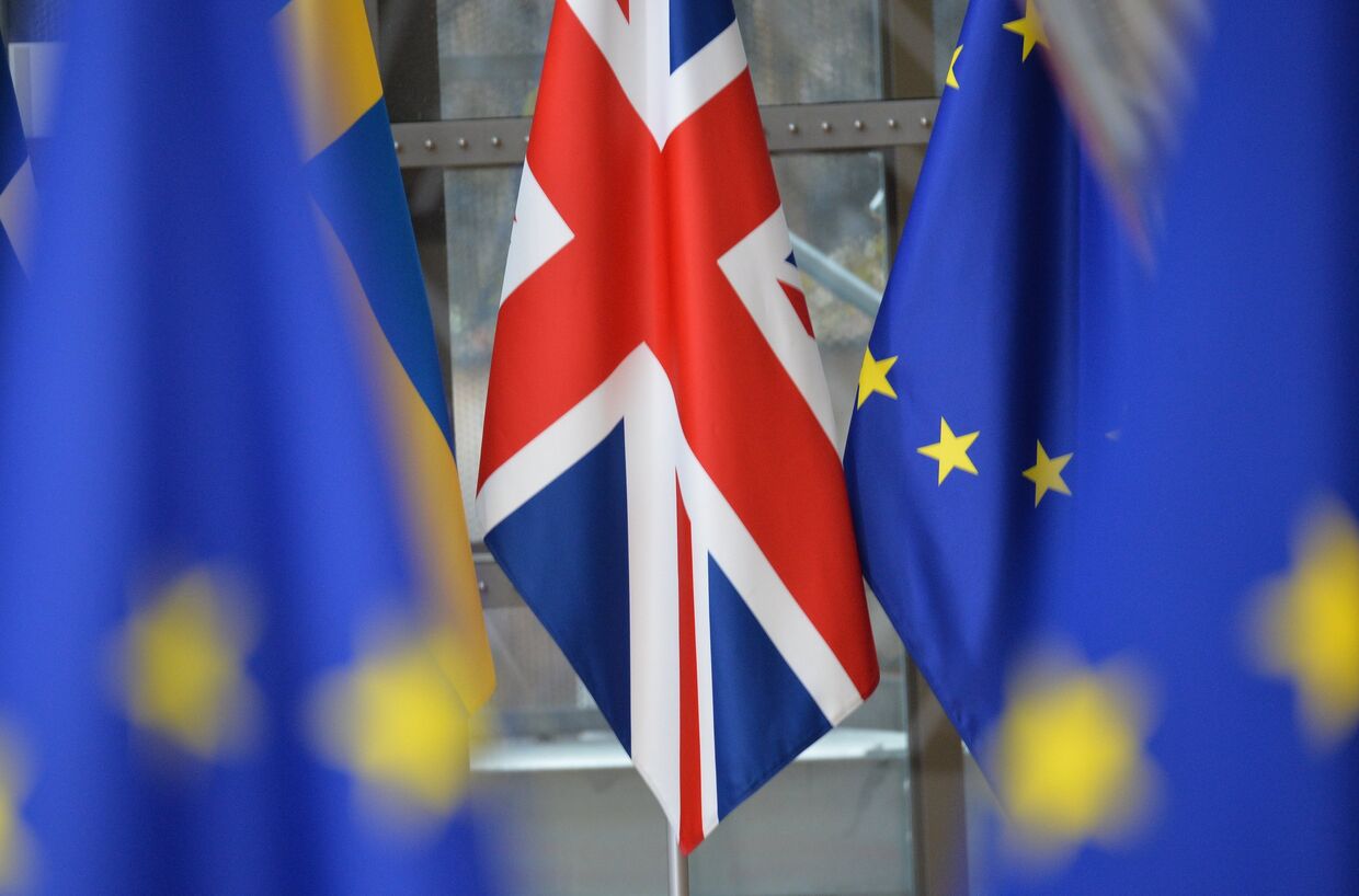 Флаг Великобритании на саммите ЕС в Брюсселе