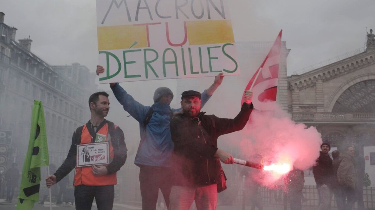 Забастовка работников железных дорог во Франции. 3 апреля 2018
