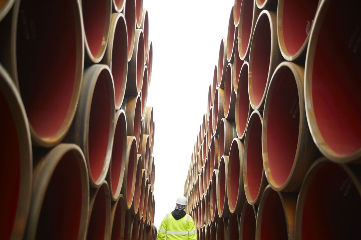 Трубы для строительства газопровода Северный поток - 2 на заводе в Котке