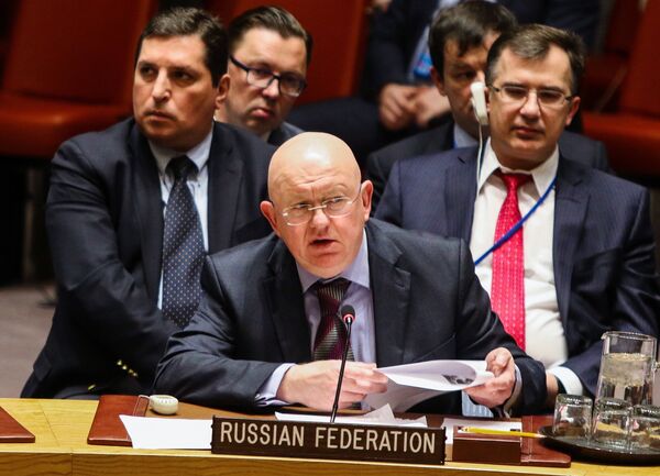 Постпред РФ в ООН Василий Небензя на экстренном совещании по инцеденту в Солсбери. 14 марта 2018 Постпред РФ в ООН Василий Небензя на экстренном совещании по инцеденту в Солсбери. 14 марта 2018