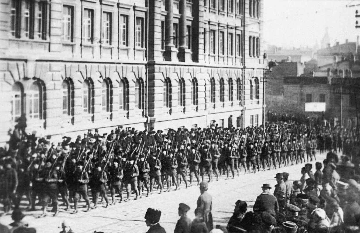 Американские оккупационные войска во Владивостоке. Военная интервенция. Апрель 1918 года