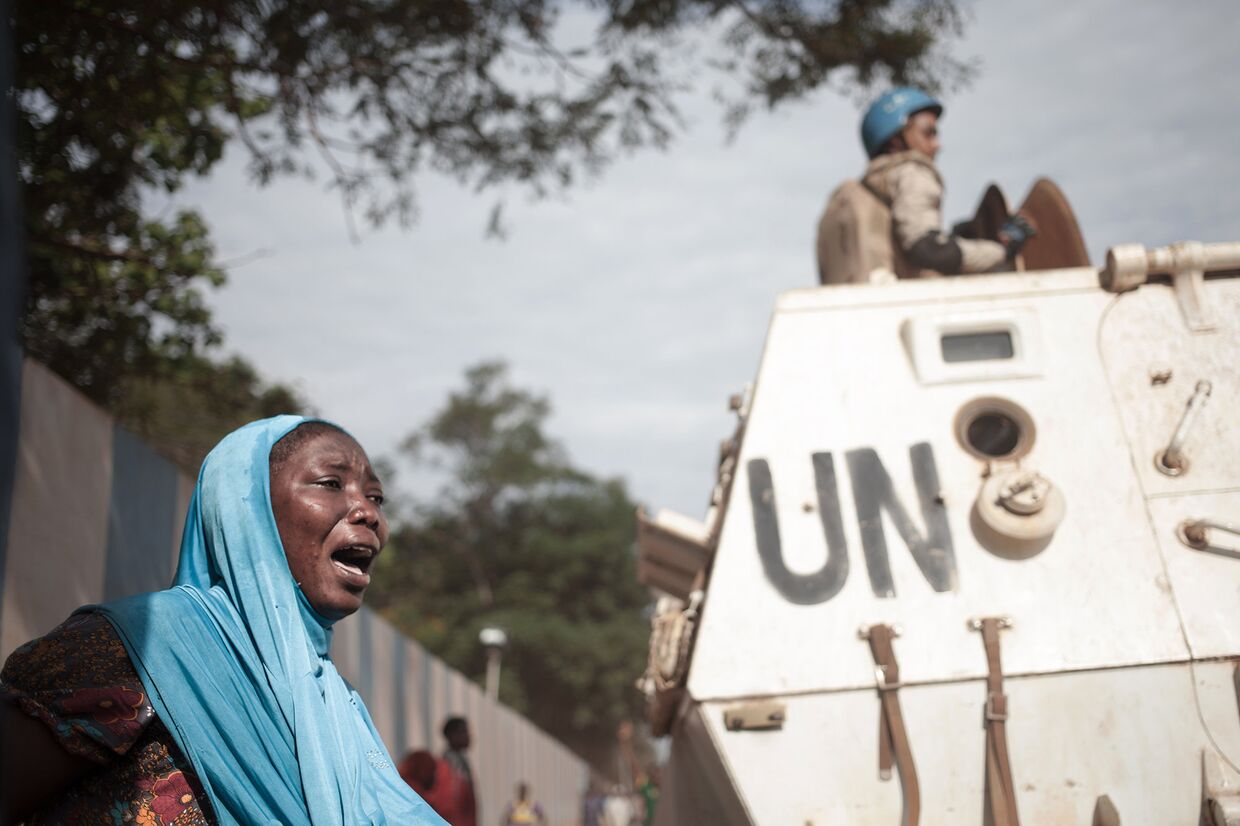 Акция протеста у штаб-квартиры ООН в центральноафриканском городе Банги