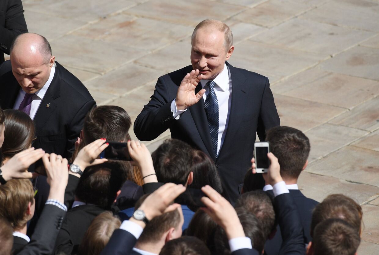 Президент РФ Владимир Путин после церемонии инаугурации в Кремле. 7 мая 2018