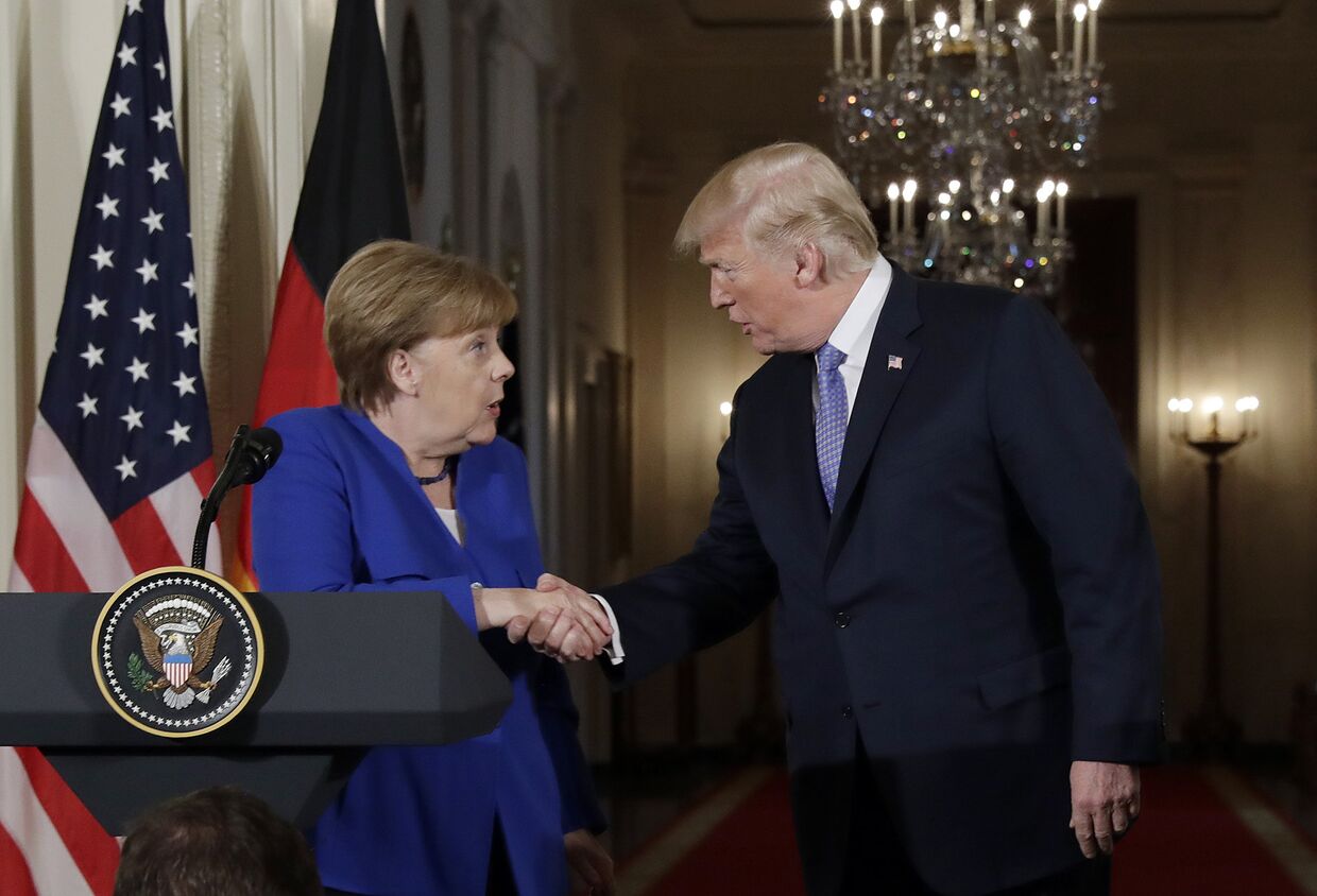 Президент Дональд Трамп и канцлер Германии Ангела Меркель
