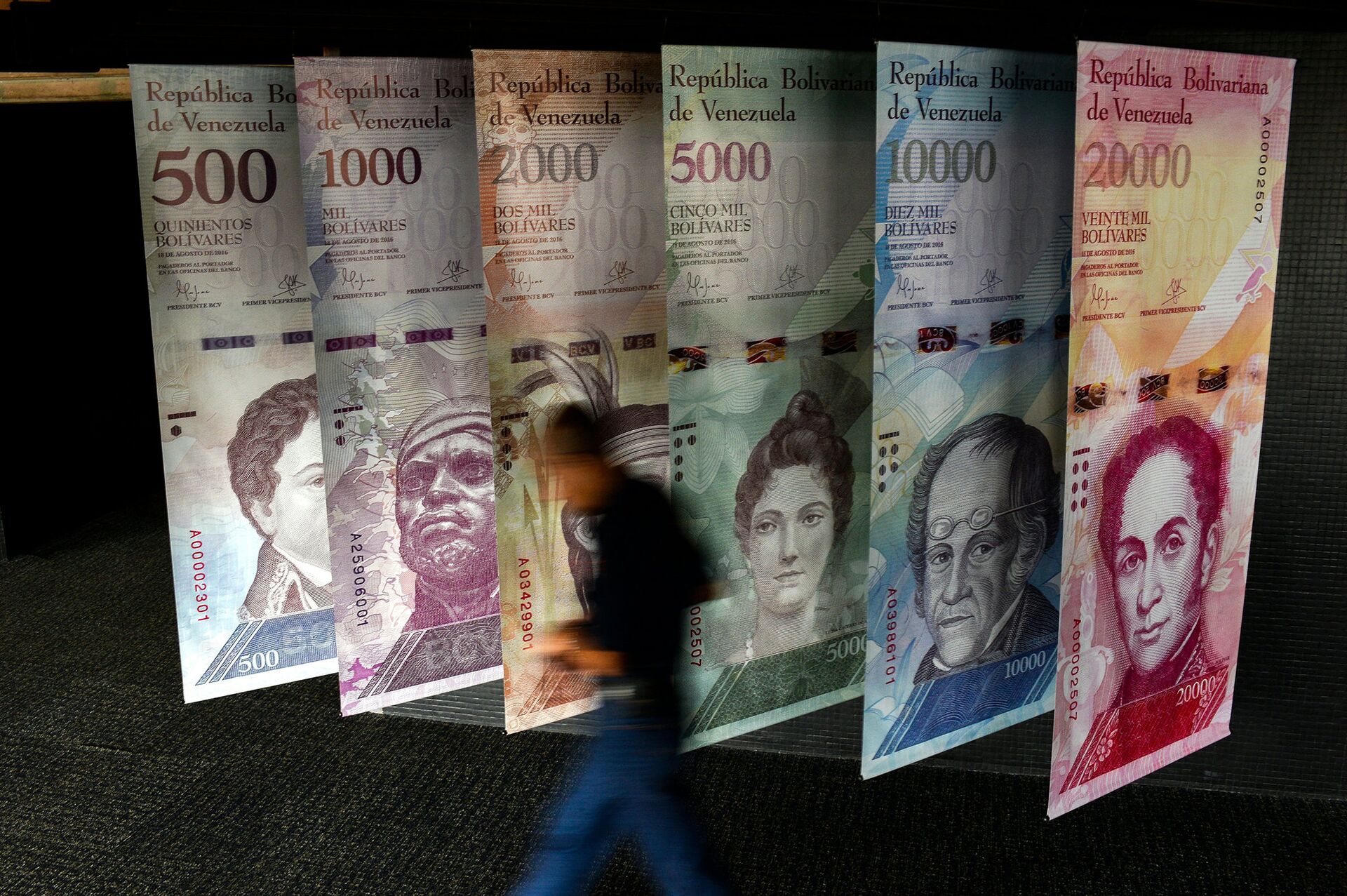 Баннеры с изображением валюты Венесуэлы в Каракасе - ИноСМИ, 1920, 18.10.2023