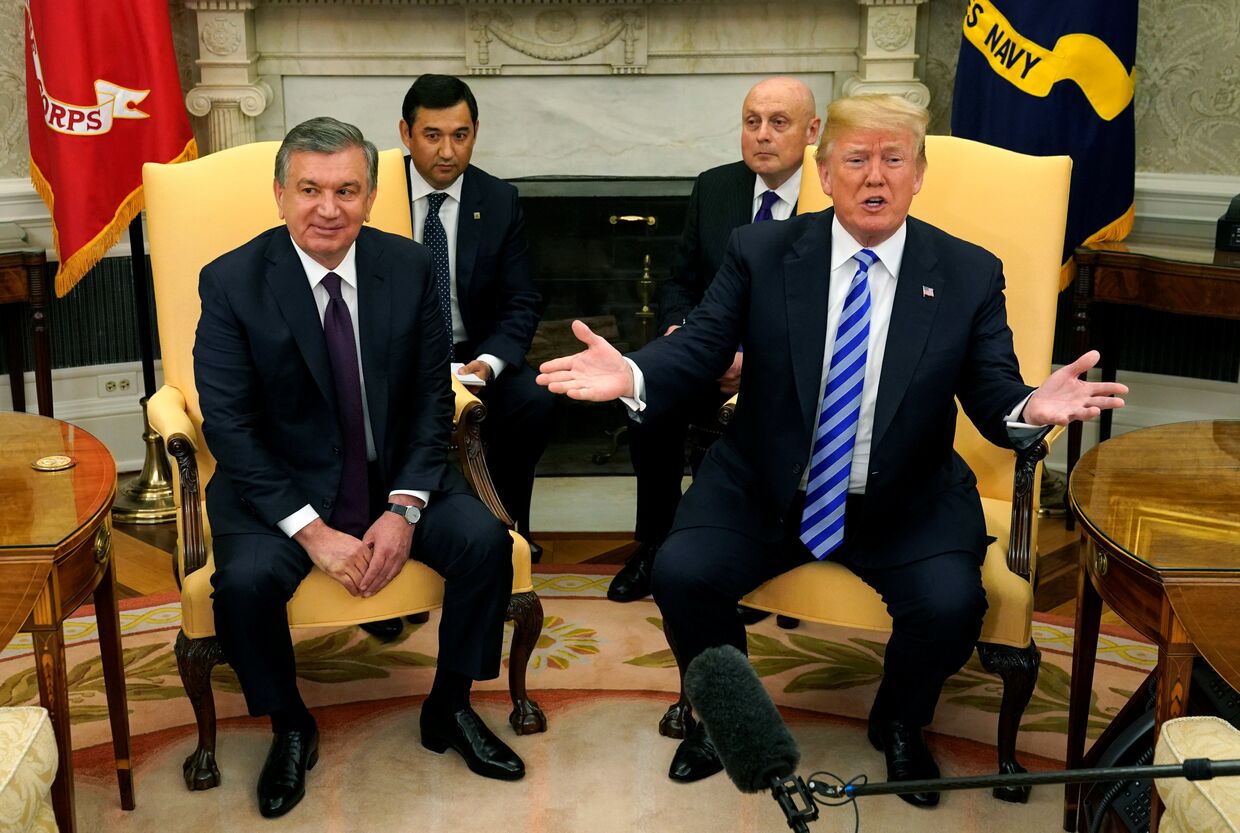 Президент США Дональд Трамп и президент Узбекистана Шавкат Мирзиеев