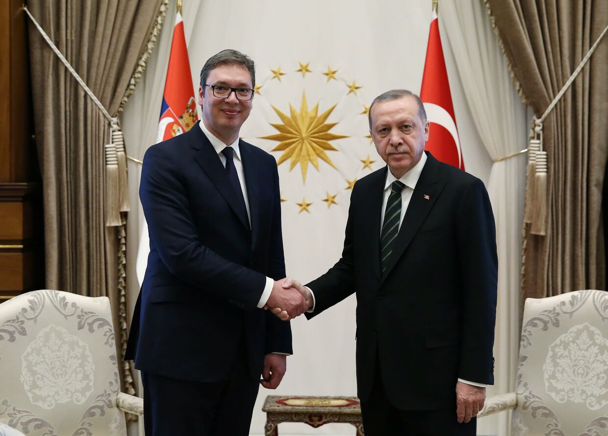 Президент Турции Тайип Эрдоган и президент Сербии Александр Вучич