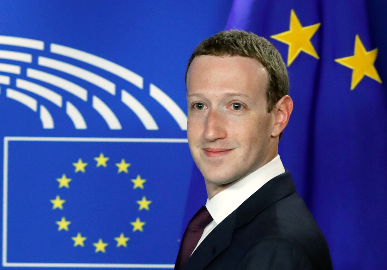 Генеральный директор Facebook Марк Цукерберг в Европейском парламенте в Брюсселе