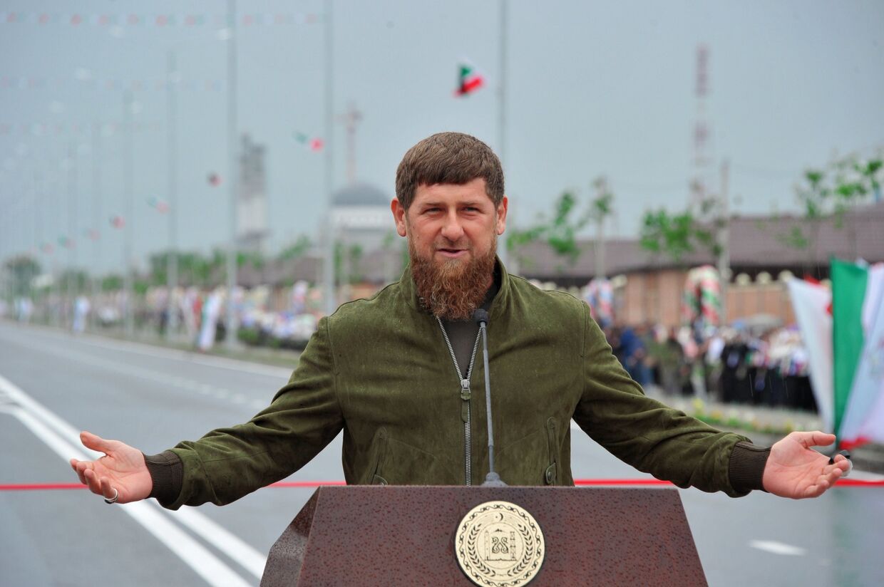 Глава Чеченской Республики Рамзан Кадыров  на церемонии открытии высотного комплекса «Шали сити» в городе Шали