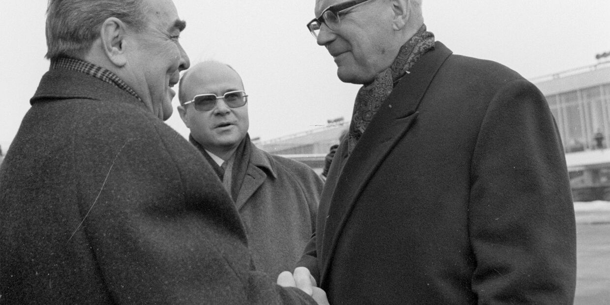 Генеральный секретарь ЦК КПСС Леонид Брежнев и Президент Финляндии Урхо Кекконен