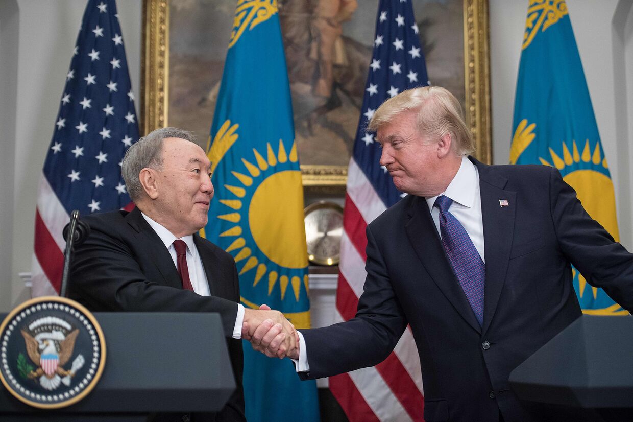 Президент США Дональд Трамп и президент Казахстана Нурсултан Назарбаев