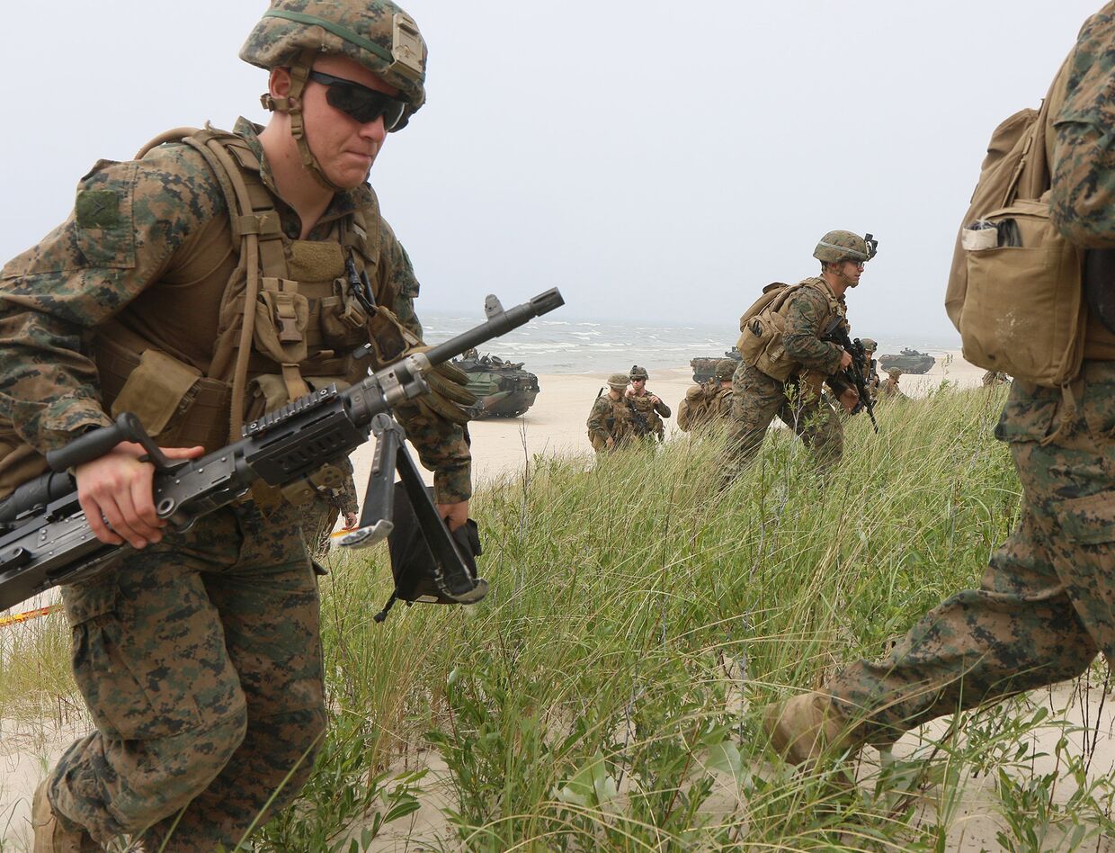 Американские солдаты принимают участие в военных учениях НАТО в Литве