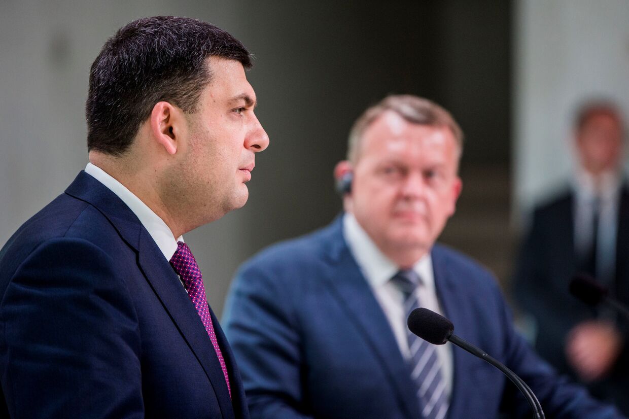 Премьер-министр Дании Ларс Локке Расмуссен и премьер-министр Украины Владимир Гройсман