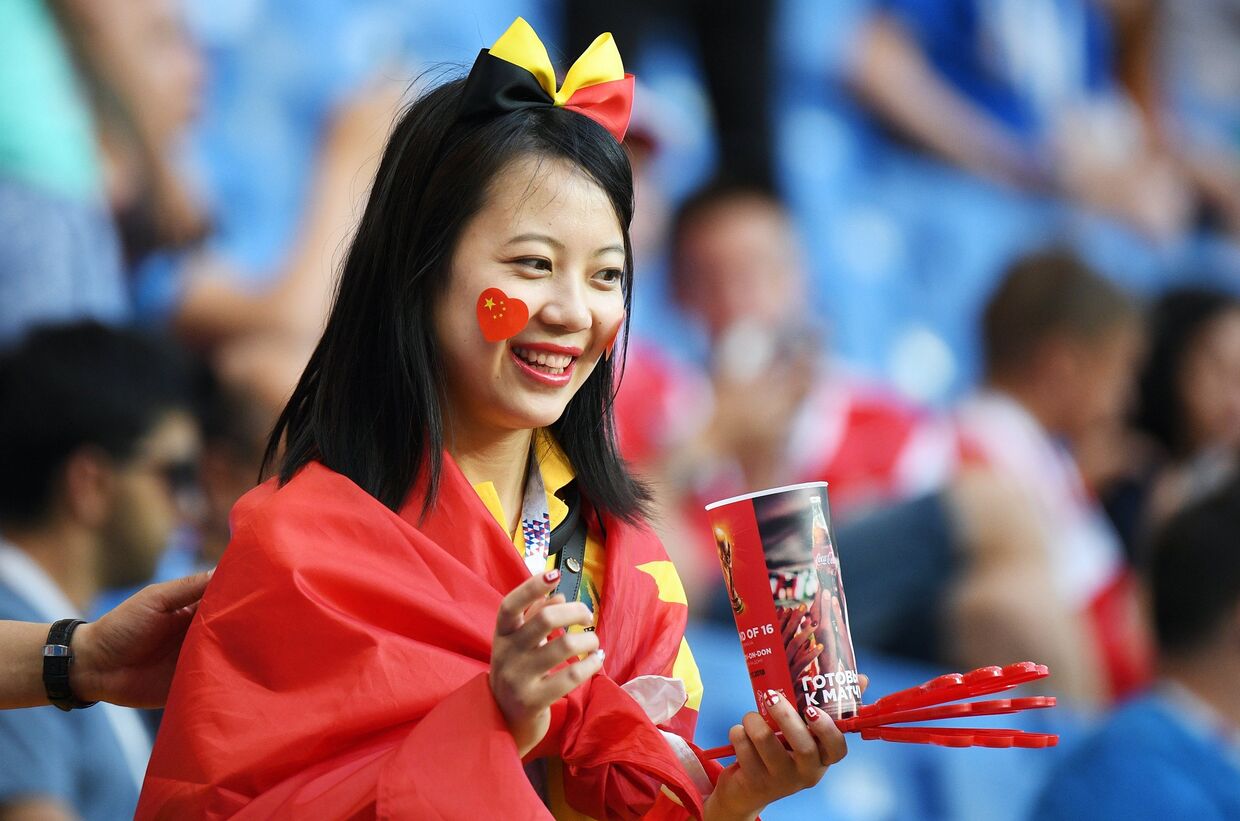 Китайская болельщица на Чемпионате мира по футболу
