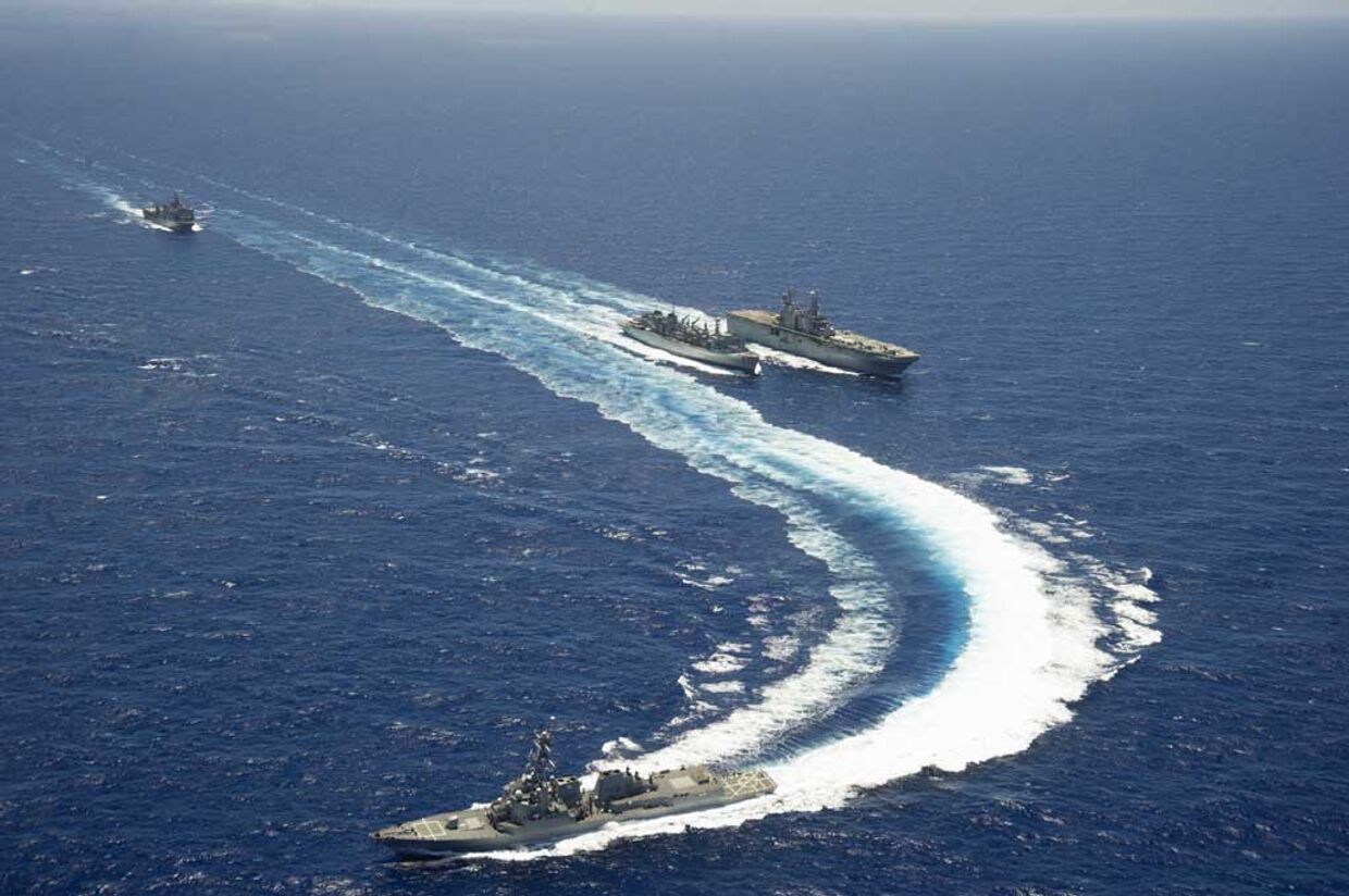 Американские военные корабли на учениях Римпак-2014