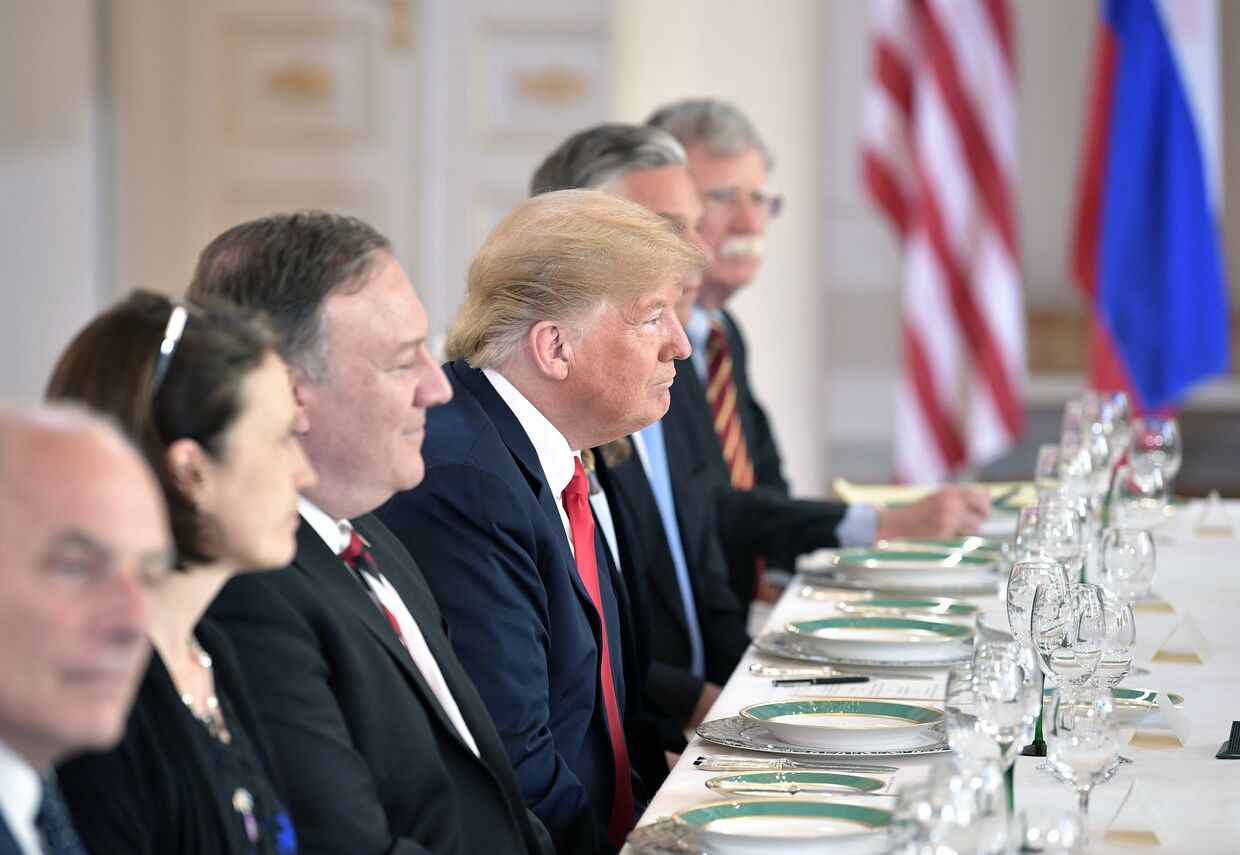 Президент США Дональд Трамп во время российско-американских переговоров, Хельсинки. 16 июля 2018