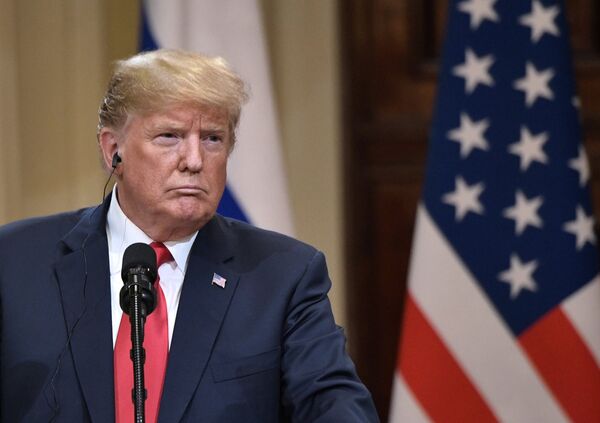 Президент США Дональд Трамп на совместной с президентом РФ Владимиром Путиным пресс-конференции в Хельсинки Президент США Дональд Трамп на совместной с президентом РФ Владимиром Путиным пресс-конференции в Хельсинки