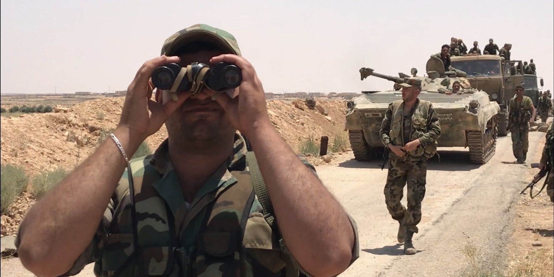 Сирийская армия на границе с Иорданией а провинции Дераа . 5 июля 2018 - ИноСМИ, 1920, 24.04.2023