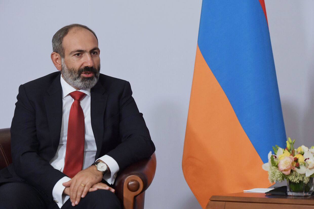 Премьер-министр Армении Никол Пашинян на встрече с президентом РФ Владимиром Путиным. 14 мая 2018