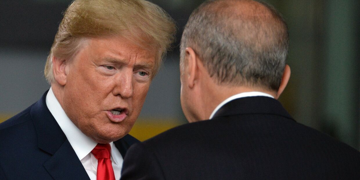 Дональд Трамп и президент Турции Реджеп Тайип Эрдоган на саммите стран-участниц НАТО в Брюсселе. 11 июля 2018