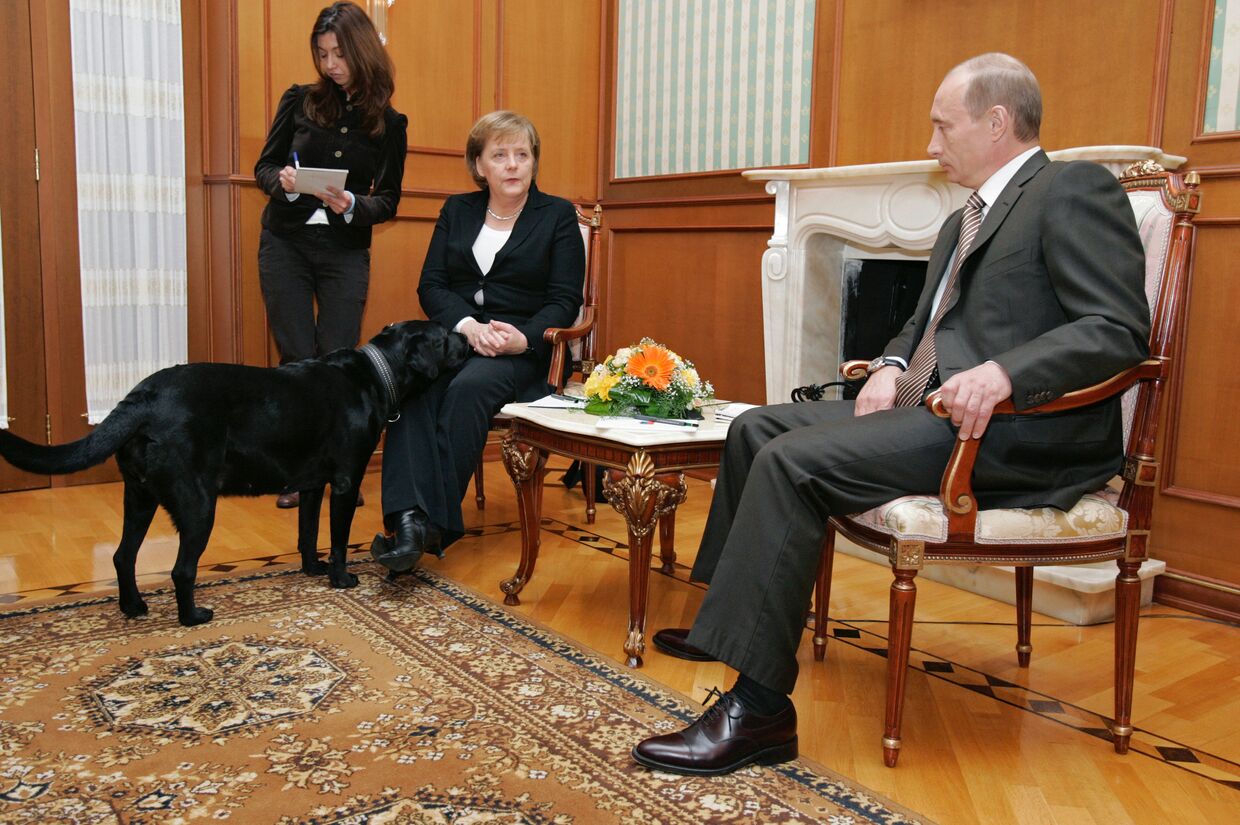 Ангела Меркель и Владимир Путин во время встречи в сочинской резиденции президента России