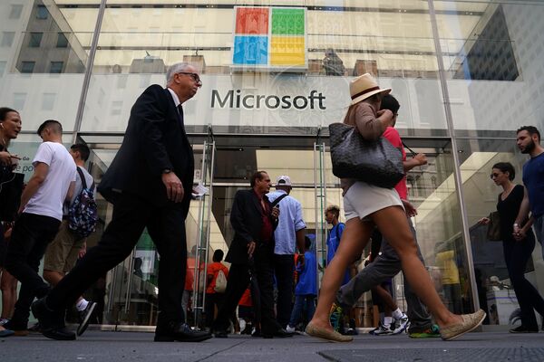 Магазин Microsoft в Нью-Йорке, США Магазин Microsoft в Нью-Йорке, США