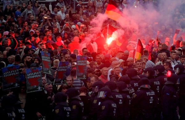 Участники беспорядков в Хемнице, Германия