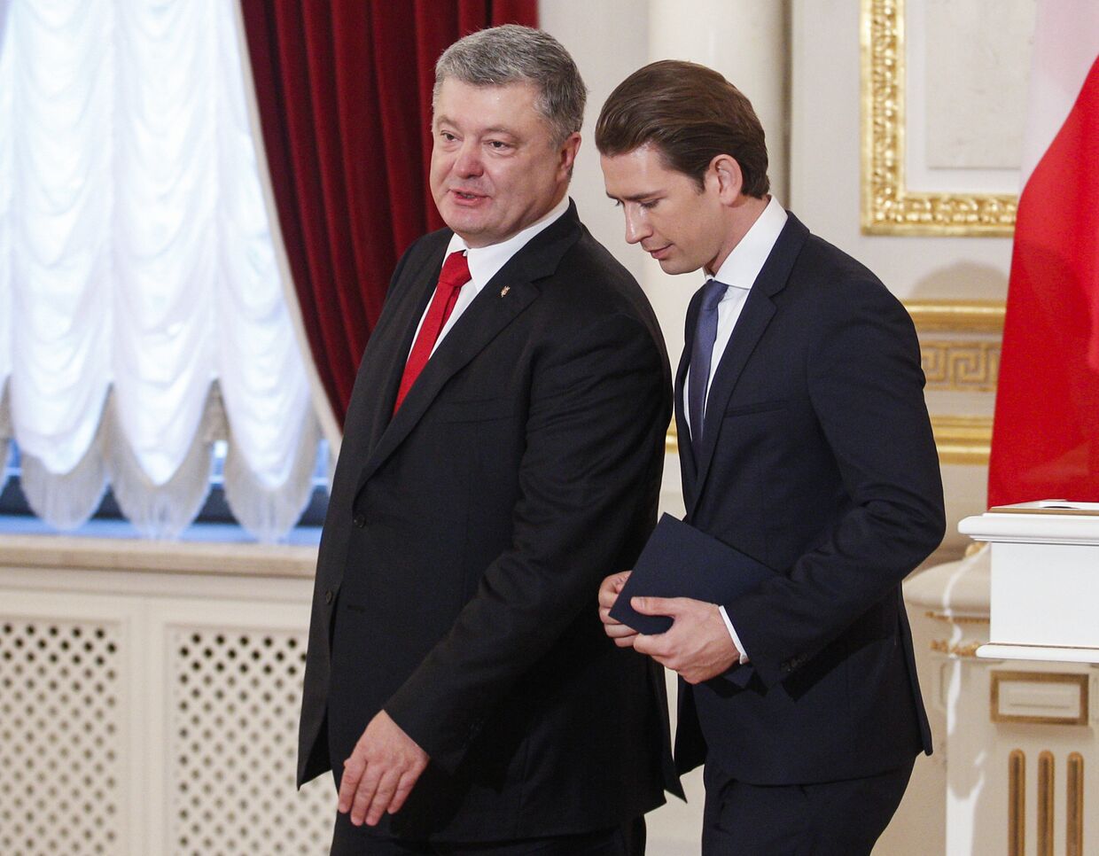 Президент Украины Петр Порошенко и канцлер Австрии Себастьян Курц