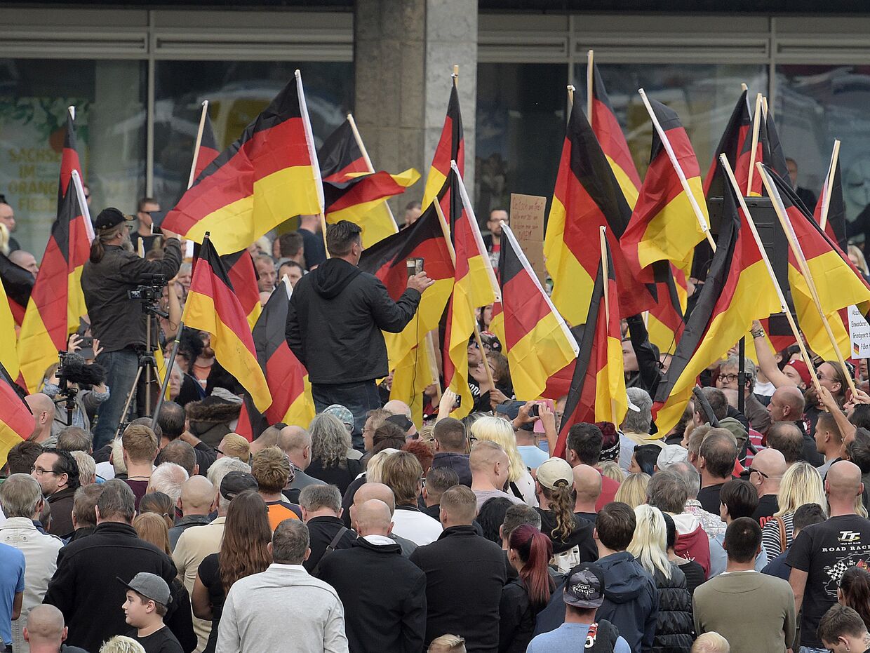 Акция протеста националистов в Хемнице, Германия