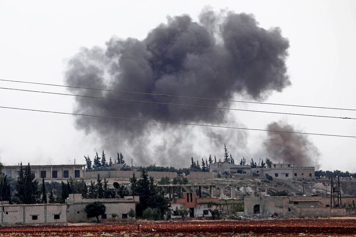 Бомбардировка города Аль-Габит на окраине провинции Иблиб